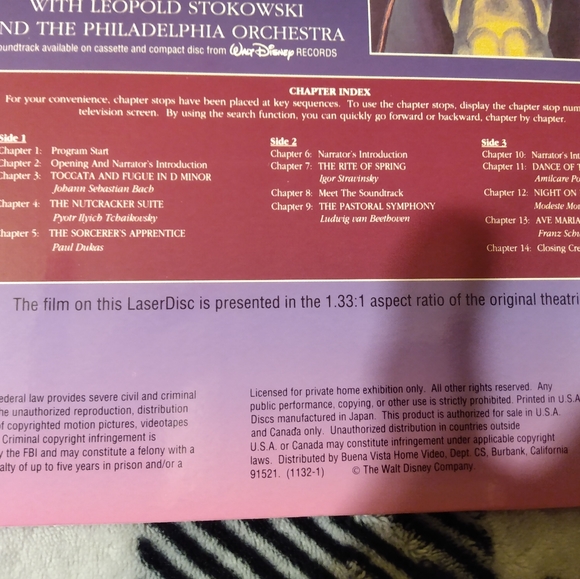 Fantasia home movie on Laser Disc. Like new. - Picture 8 of 10